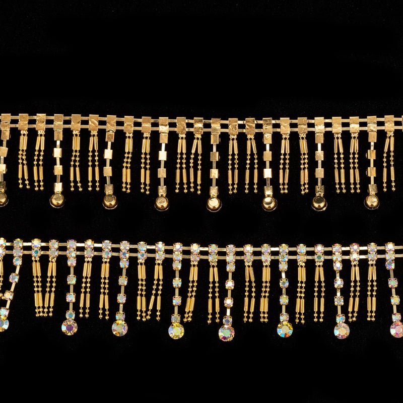 KAOYOO 1 Yard Tassel Crystal Rhinestone with Copper Beads Chain for Embellishments - Image 2